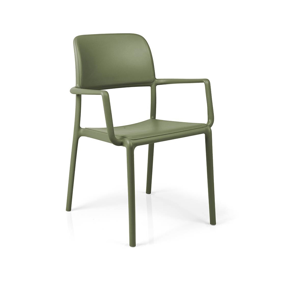 NARDI set de 4 chaises avec accoudoirs RIVA pour extérieur CONTRACT COLLECTION (Agave - Polypropylèn