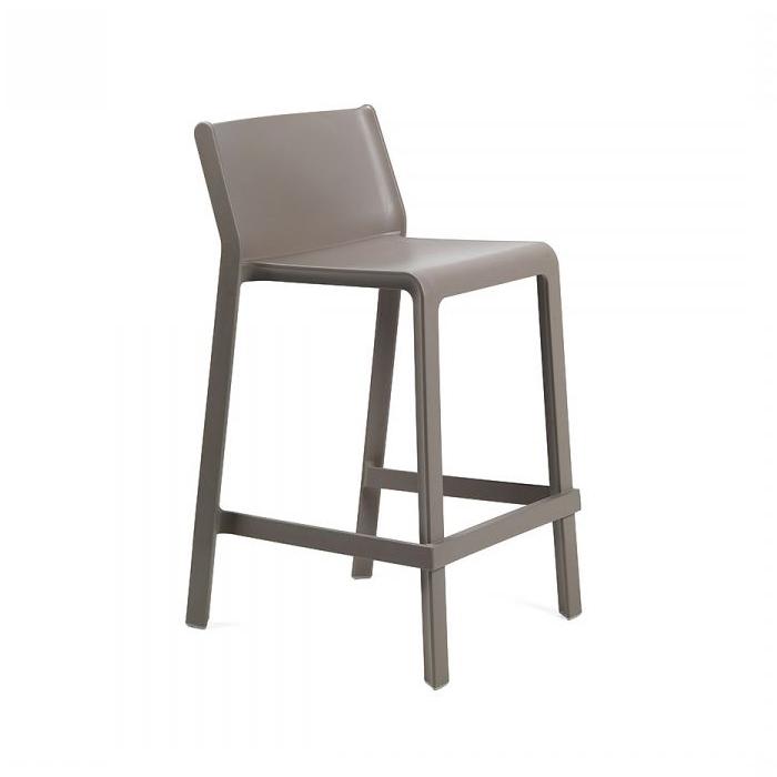 NARDI set de 4 tabourets pour l'extérieur TRILL STOOL MINI (Gris tourterelle - Polypropylène PRV)