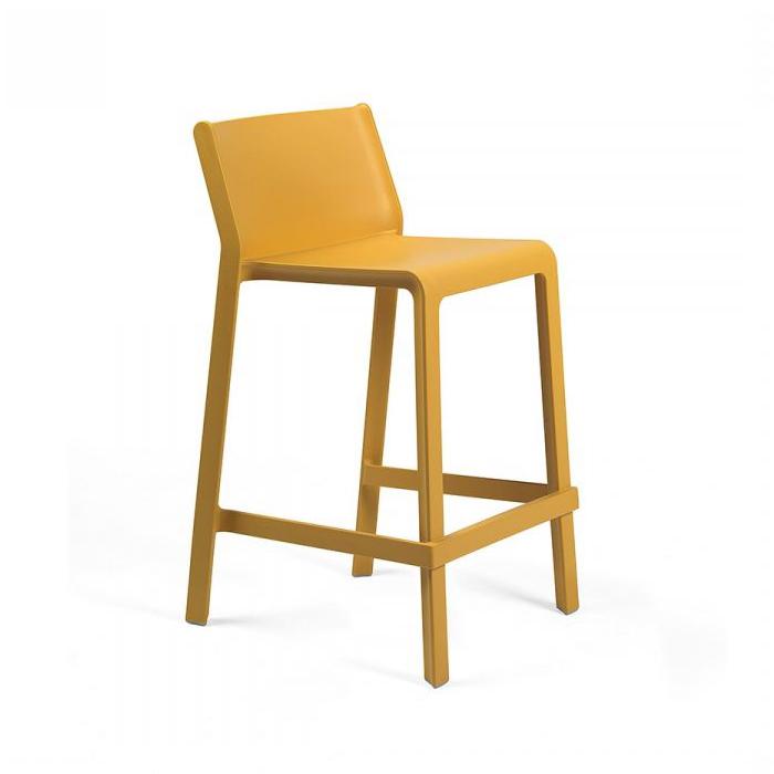 NARDI set de 4 tabourets pour l'extérieur TRILL STOOL MINI (Moutarde - Polypropylène PRV)