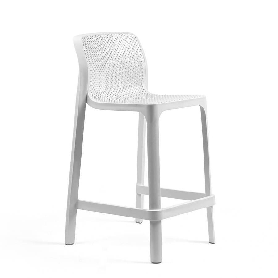 NARDI set de 4 tabourets pour l'extérieur NET STOOL MINI (Blanc - Polypropylène PRV)