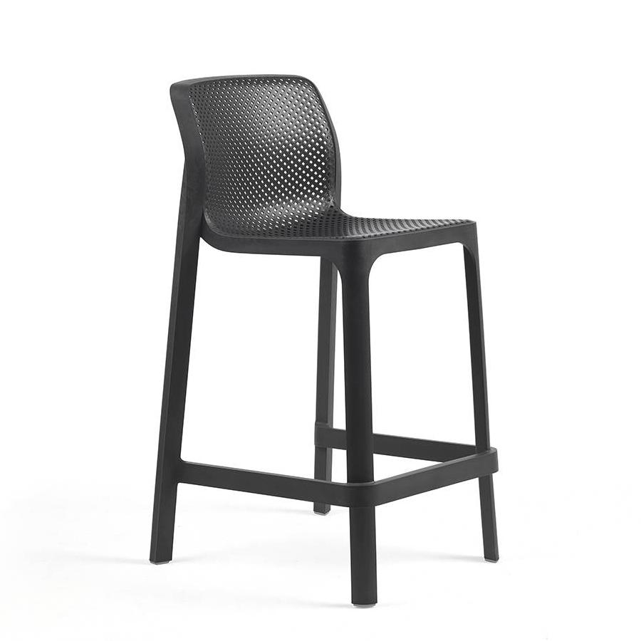 NARDI set de 4 tabourets pour l'extérieur NET STOOL MINI (Anthracite - Polypropylène PRV)
