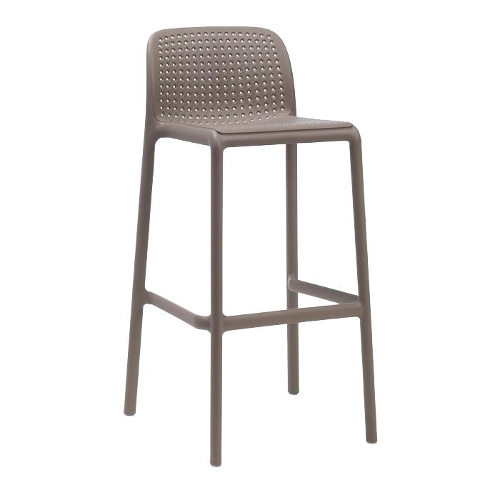 NARDI set de 4 tabourets pour l'extérieur LIDO (Gris tourterelle - Polypropylène PRV)