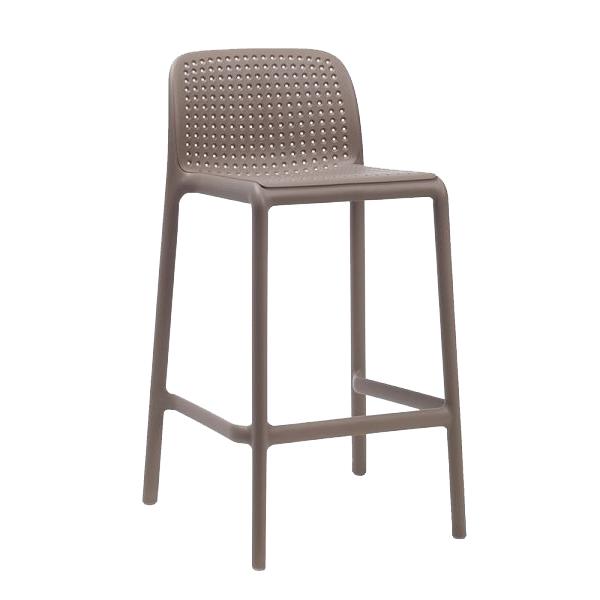 NARDI set de 4 tabourets pour l'extérieur LIDO MINI (Gris tourterelle - Polypropylène PRV)
