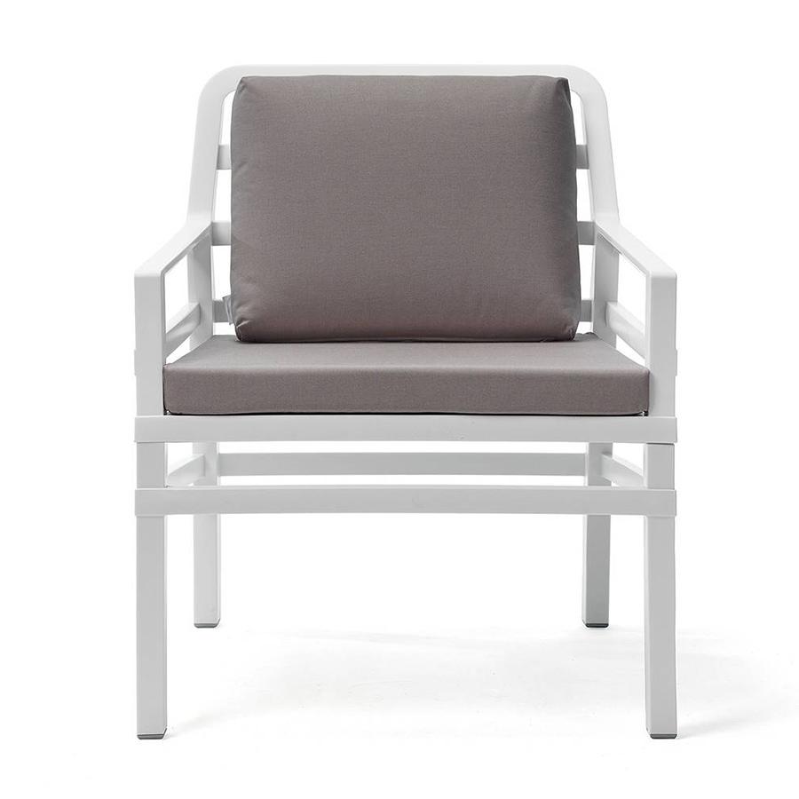 NARDI fauteuil d'extérieur ARIA GARDEN COLLECTION (Blanc / Gris - Pplypropylène / Tissu acrylique)