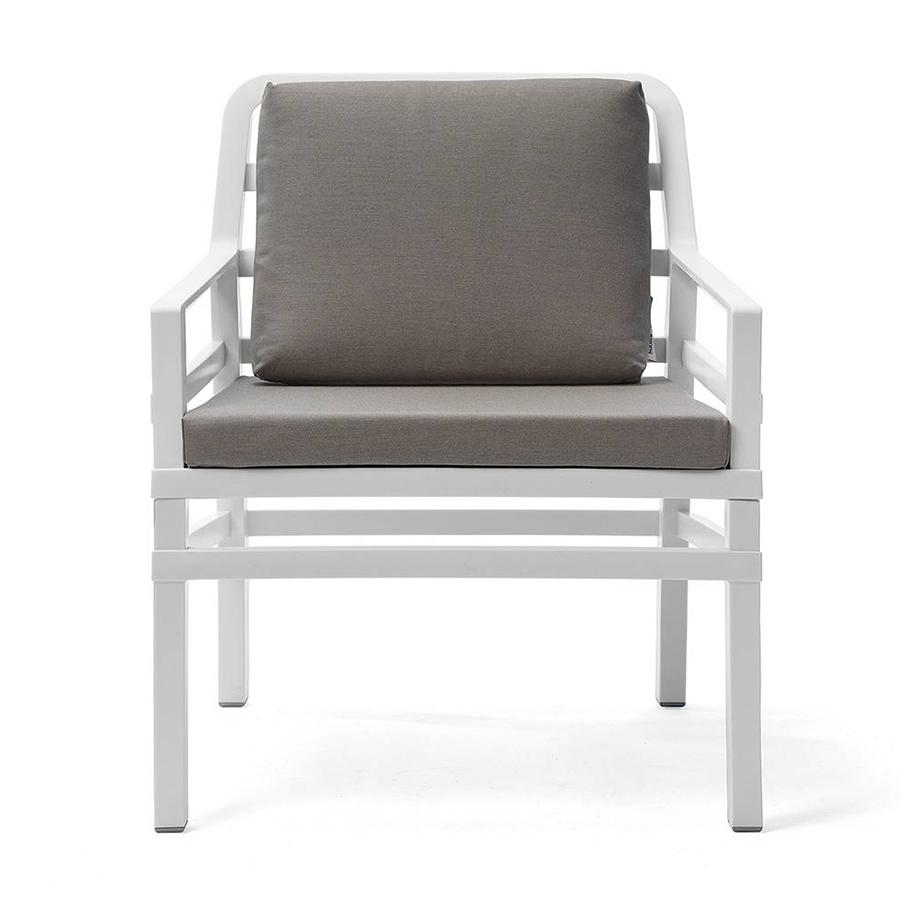 NARDI fauteuil d'extérieur ARIA GARDEN COLLECTION (Blanc / Gris Sunbrella - Pplypropylène / Tissu ac