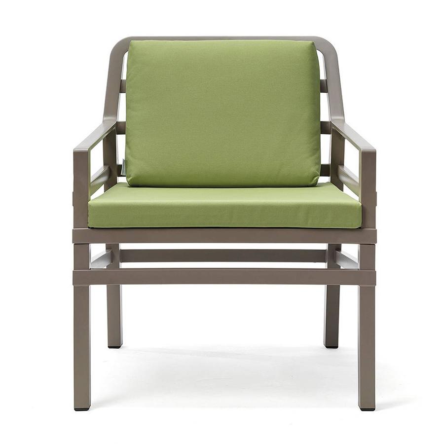 NARDI fauteuil d'extérieur ARIA GARDEN COLLECTION (Tourterelle / Citron vert - Pplypropylène / Tissu
