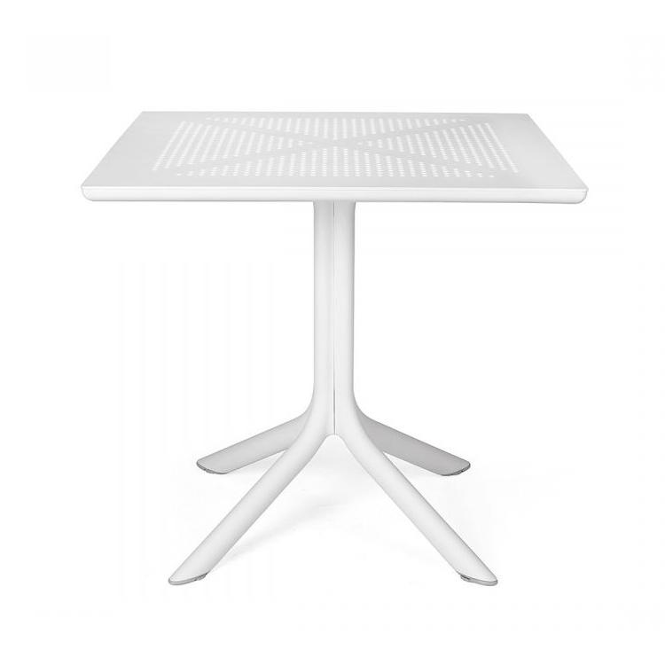 NARDI table carré pour l'extérieur CLIP 80 (Blanc - Fibre de verre polypropylène et DurelTOP)