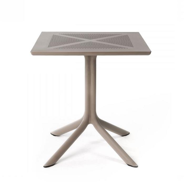 NARDI table carré pour l'extérieur CLIPX 70 (Gris tourterelle - Fibre de verre polypropylène et Dure