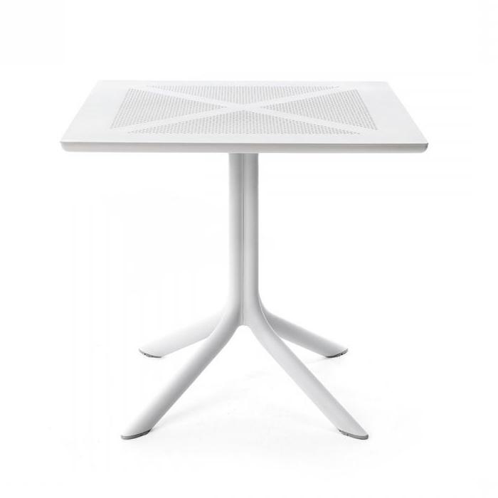 NARDI table carré pour l'extérieur CLIPX 80 (Blanc - Fibre de verre polypropylène et DurelTOP)