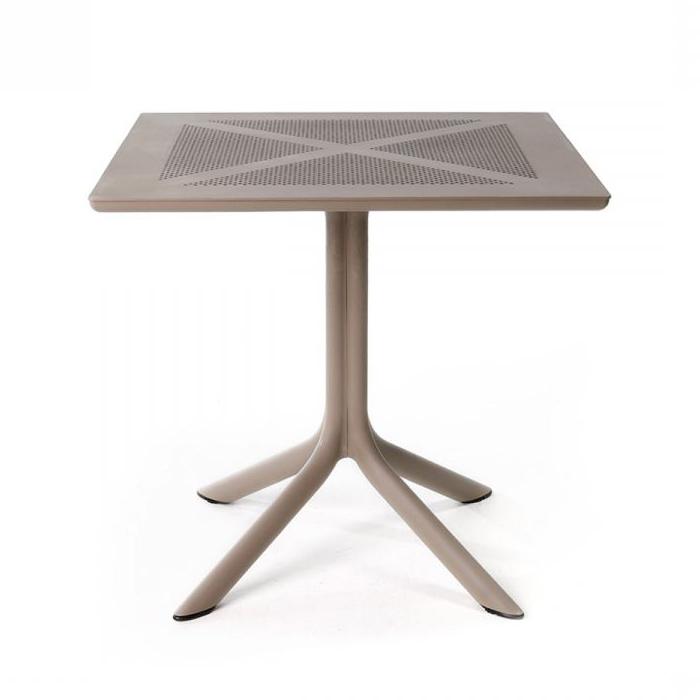 NARDI table carré pour l'extérieur CLIPX 80 (Gris tourterelle - Fibre de verre polypropylène et Dure