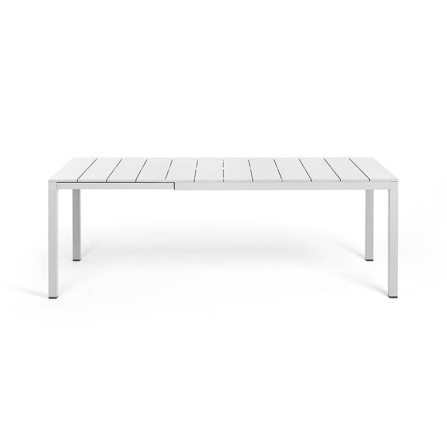 NARDI table pour extérieur RIO ALU 140 EXTENSIBLE GARDEN COLLECTION (Blanc - Aluminium verni)