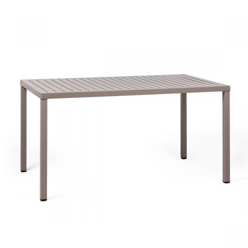 NARDI table rectangulaire pour extérieur CUBE 140x80 cm (Gris tourterelle - Plateau en DurelTOP / Pi