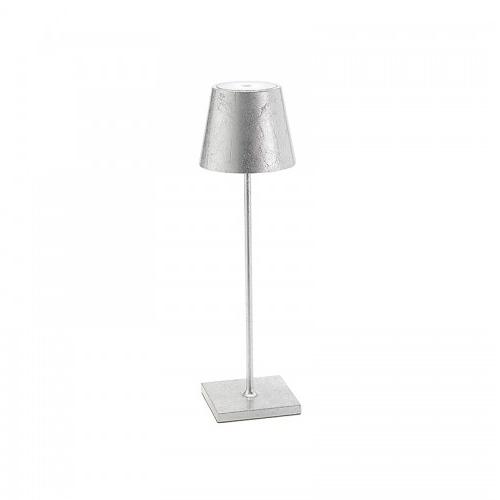 ZAFFERANO lampe de table POLDINA PRO (Feuille d'argent - Aluminium peint et polycarbonate)
