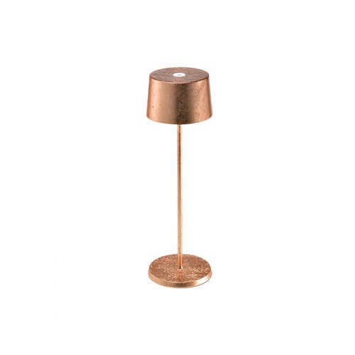 Zafferano Table Lamp Olivia Pro Copper, Painted Marble And Gold Table Lamp