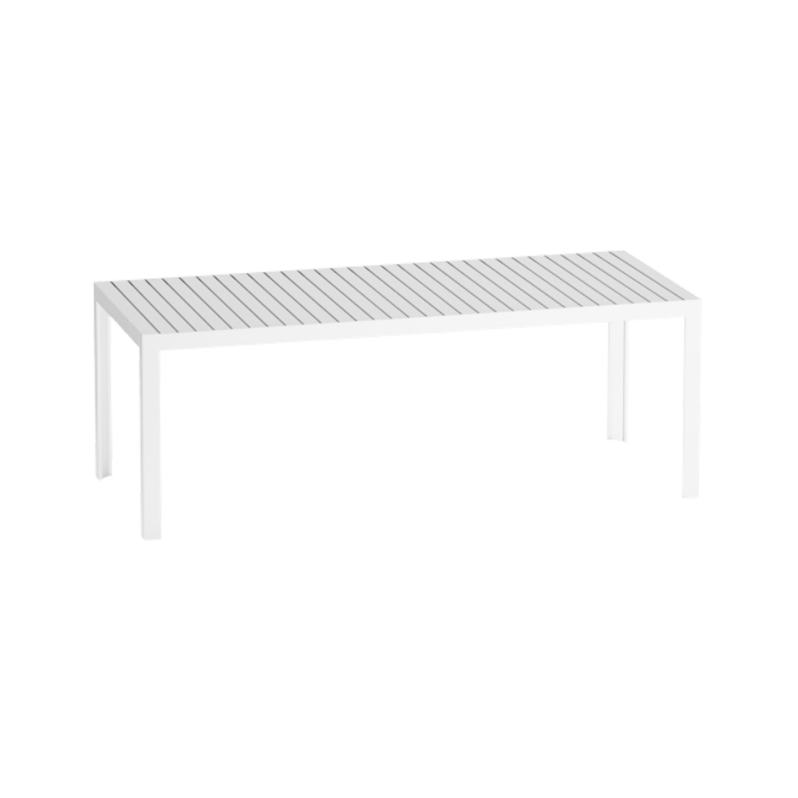 DRIADE table pour l'extérieur KALIMBA 210x90 cm (Blanc - Aluminium verni)