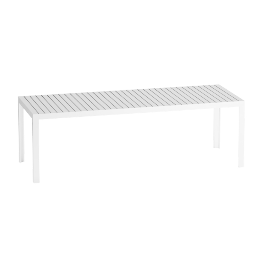 DRIADE table pour l'extérieur KALIMBA 240x90 cm (Blanc - Aluminium verni)