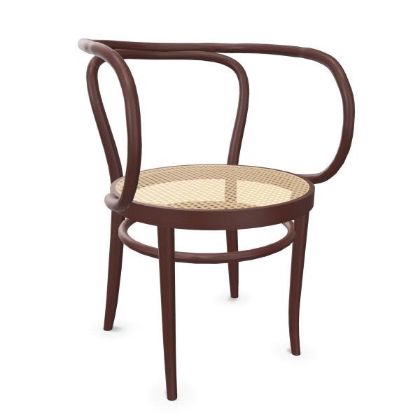 THONET chaise avec accoudoirs 209 (Mahogany - Frêne teinté I)