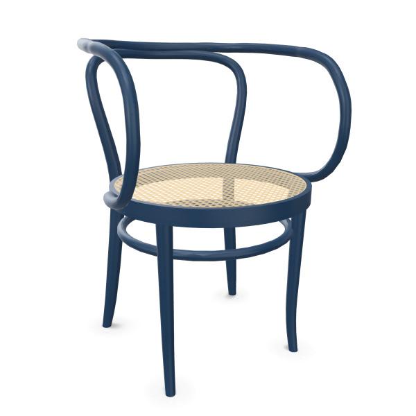 THONET chaise avec accoudoirs 209 (Dark blue - Frêne teinté II)