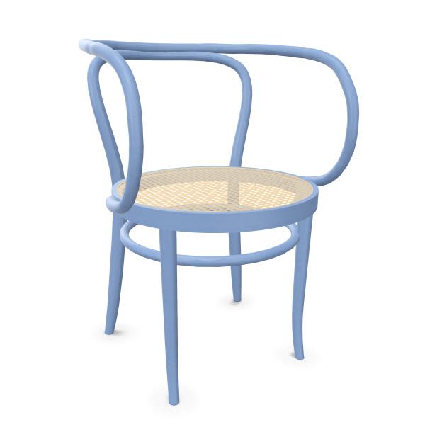 THONET chaise avec accoudoirs 209 (Powder blue - Frêne teinté II)