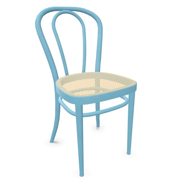 THONET chaise 218 (Azure blue - Frêne teinté II)