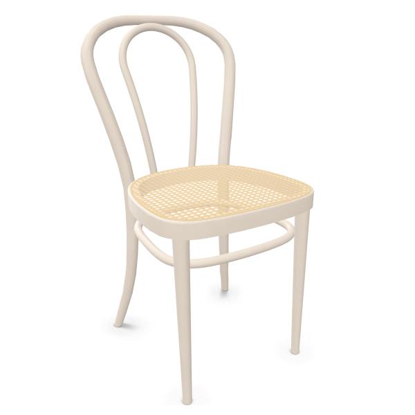 THONET chaise 218 (White pigmented lacquer - Frêne teinté II)