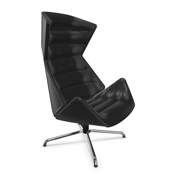 THONET fauteuil pivotante 808 (Cuir I - Acier chromé et cuir)