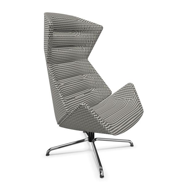 THONET fauteuil pivotante 808 (Cuir II - Acier chromé et cuir)