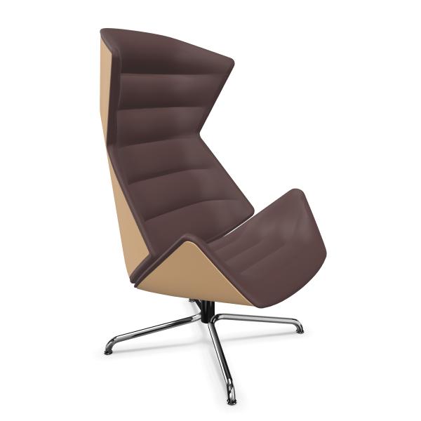 THONET fauteuil pivotante 808 (Cuir III - Acier chromé et cuir)