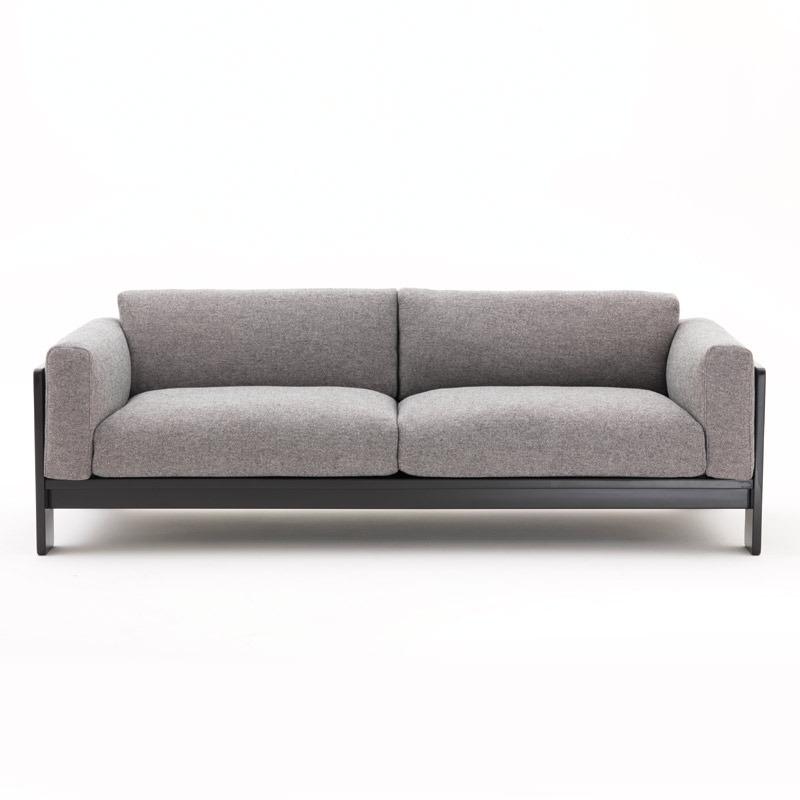 KNOLL 3 seater sofa BASTIANO 180 cm with ebonized ash structure