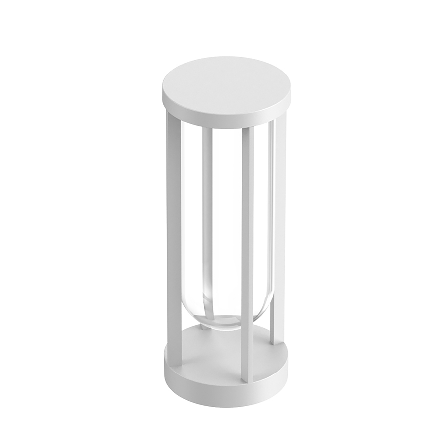 FLOS OUTDOOR lampadaire d'extérieur IN VITRO BOLLARD 1 NO DIMMABLE (Blanc - aluminium et verre)