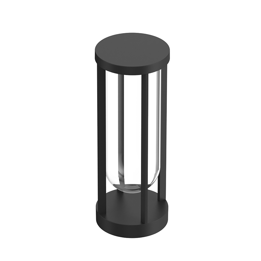 FLOS OUTDOOR lampadaire d'extérieur IN VITRO BOLLARD 1 NO DIMMABLE (Noir - aluminium et verre)