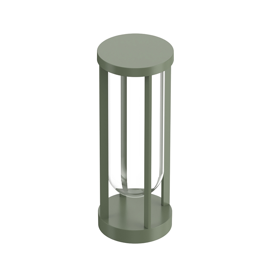 FLOS OUTDOOR lampadaire d'extérieur IN VITRO BOLLARD 1 NO DIMMABLE (Pale green - aluminium et verre)