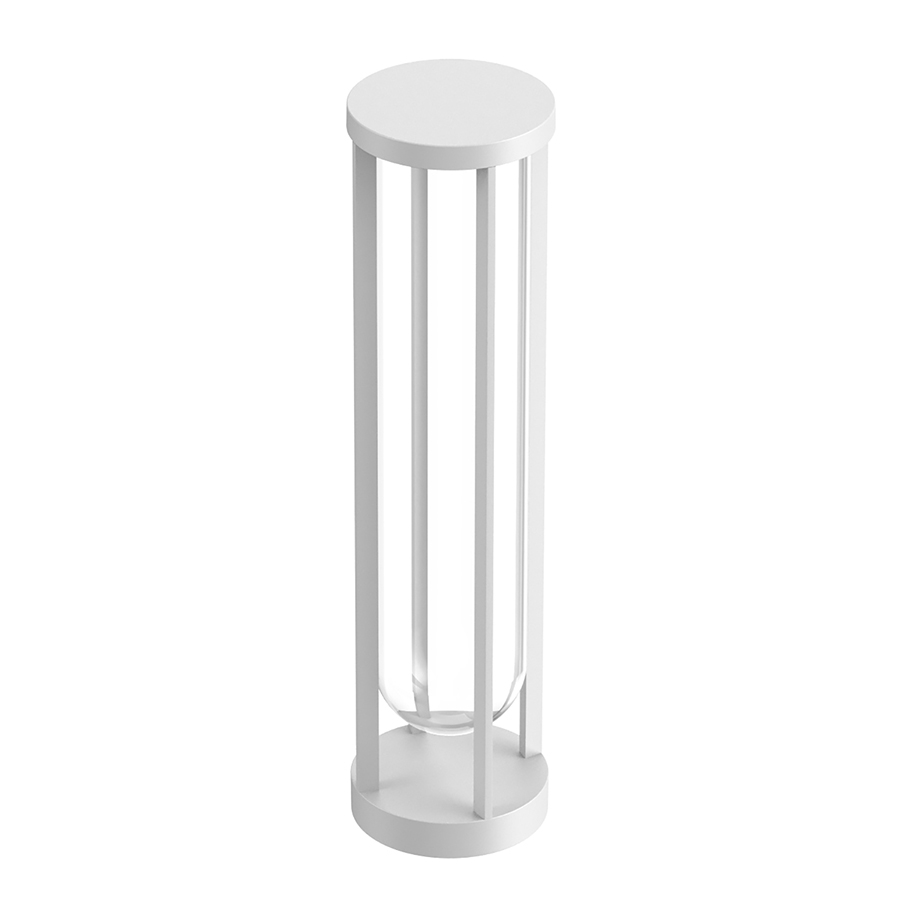 FLOS OUTDOOR lampadaire d'extérieur IN VITRO BOLLARD 2 DIMMABLE 1-10V (Blanc - aluminium et verre)
