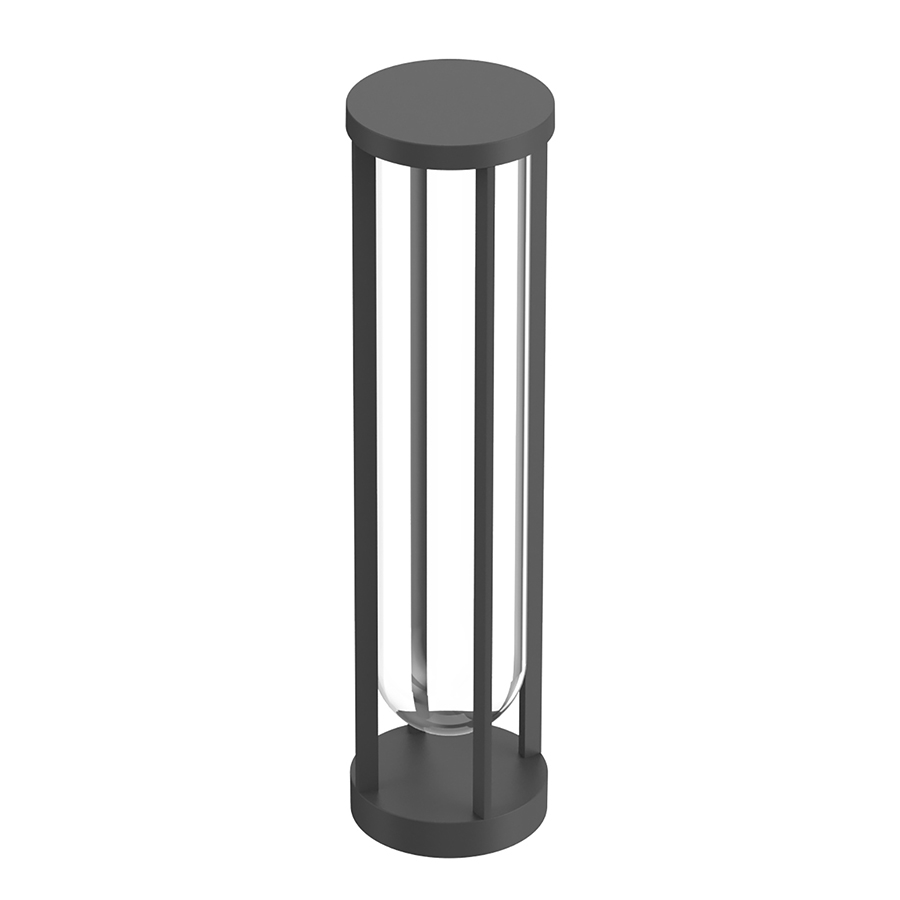 FLOS OUTDOOR lampadaire d'extérieur IN VITRO BOLLARD 2 DIMMABLE 1-10V (Anthracite - aluminium et ver
