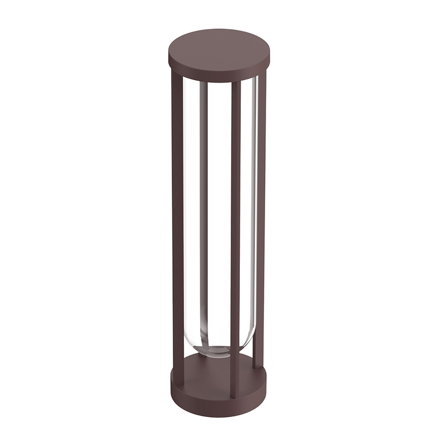 FLOS OUTDOOR lampadaire d'extérieur IN VITRO BOLLARD 2 DIMMABLE 1-10V (Deep brown - aluminium et ver