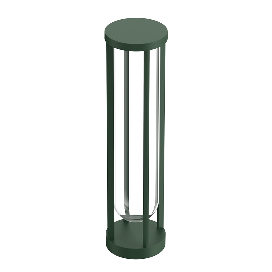 FLOS OUTDOOR lampadaire d'extérieur IN VITRO BOLLARD 2 DIMMABLE 1-10V (Forest green - aluminium et v