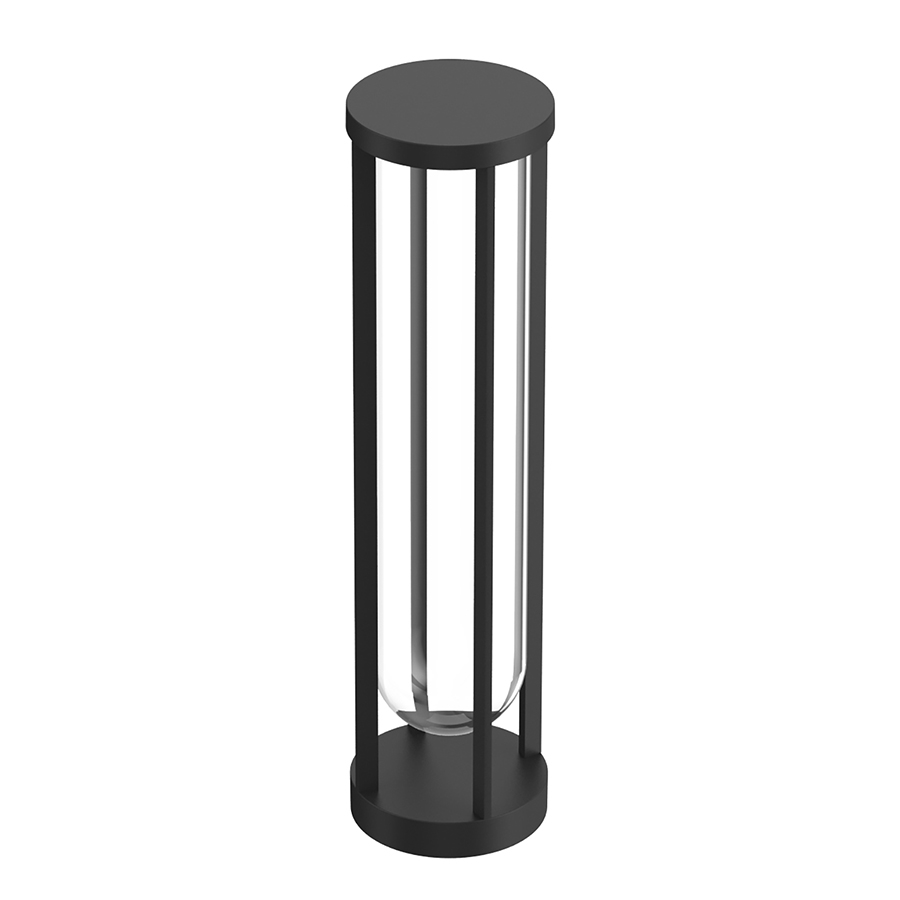 FLOS OUTDOOR lampadaire d'extérieur IN VITRO BOLLARD 2 NO DIMMABLE (Noir - aluminium et verre)