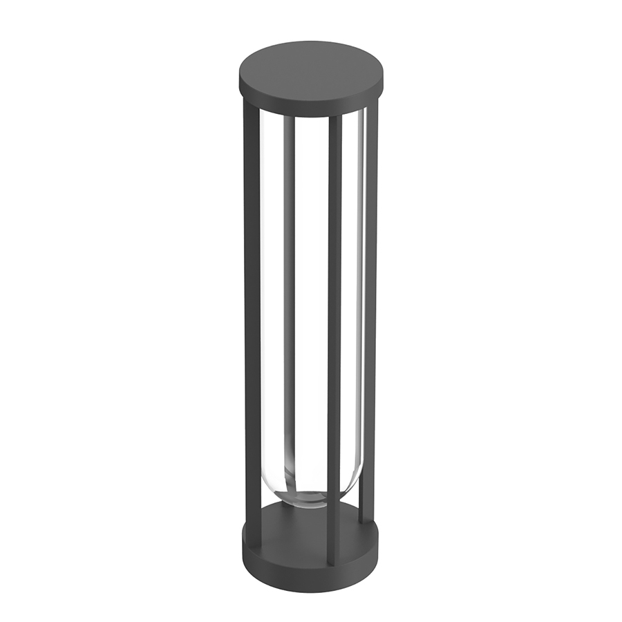 FLOS OUTDOOR lampadaire d'extérieur IN VITRO BOLLARD 2 NO DIMMABLE (Anthracite - aluminium et verre)