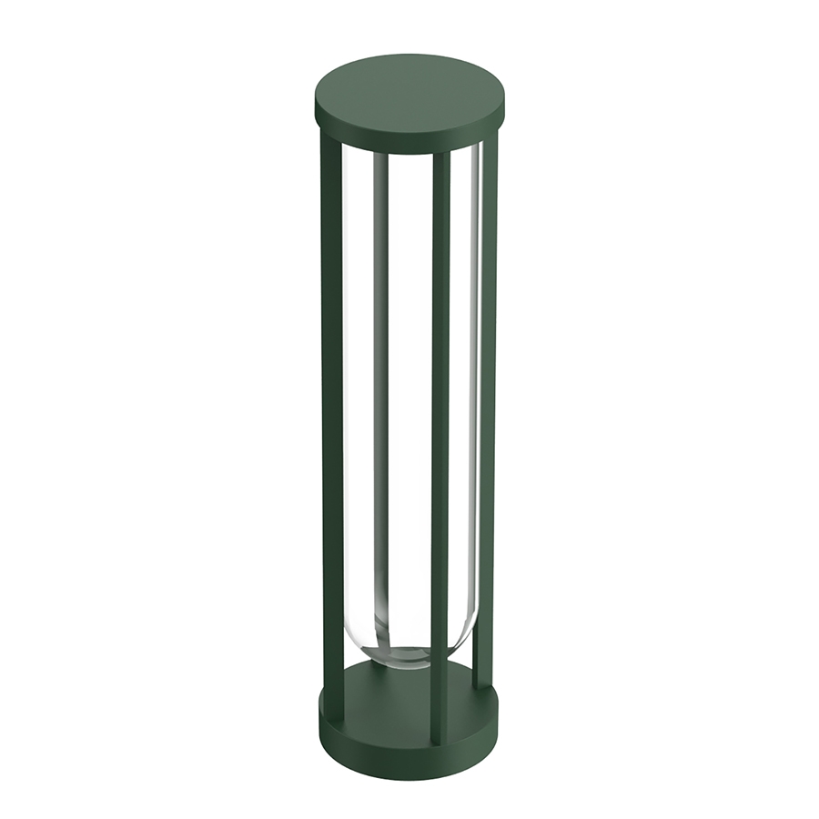 FLOS OUTDOOR lampadaire d'extérieur IN VITRO BOLLARD 2 NO DIMMABLE (Forest green - aluminium et verr
