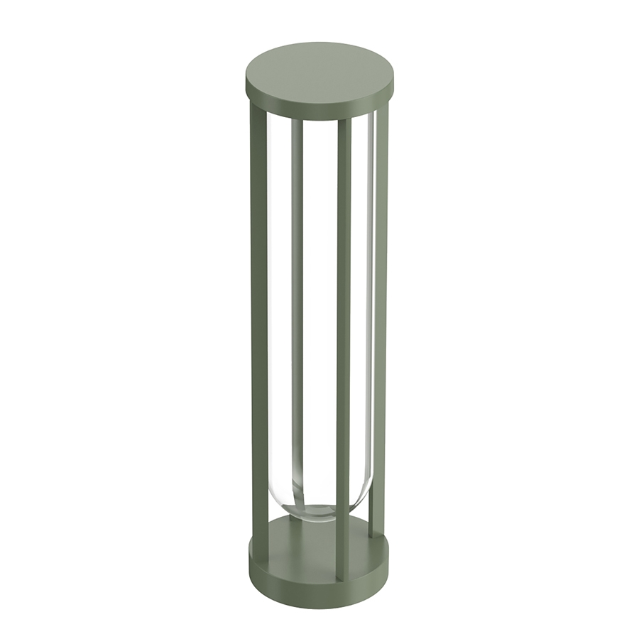 FLOS OUTDOOR lampadaire d'extérieur IN VITRO BOLLARD 2 NO DIMMABLE (Pale green - aluminium et verre)