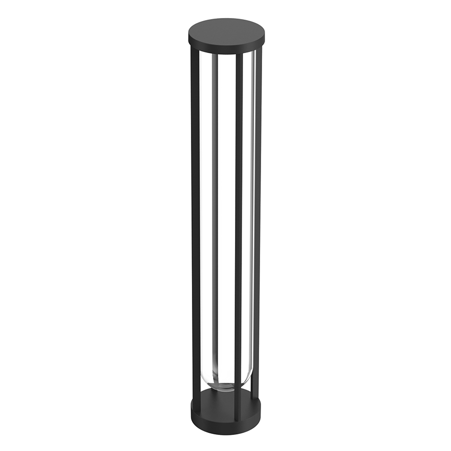 FLOS OUTDOOR lampadaire d'extérieur IN VITRO BOLLARD 3 DIMMABLE 1-10V (Noir - aluminium et verre)