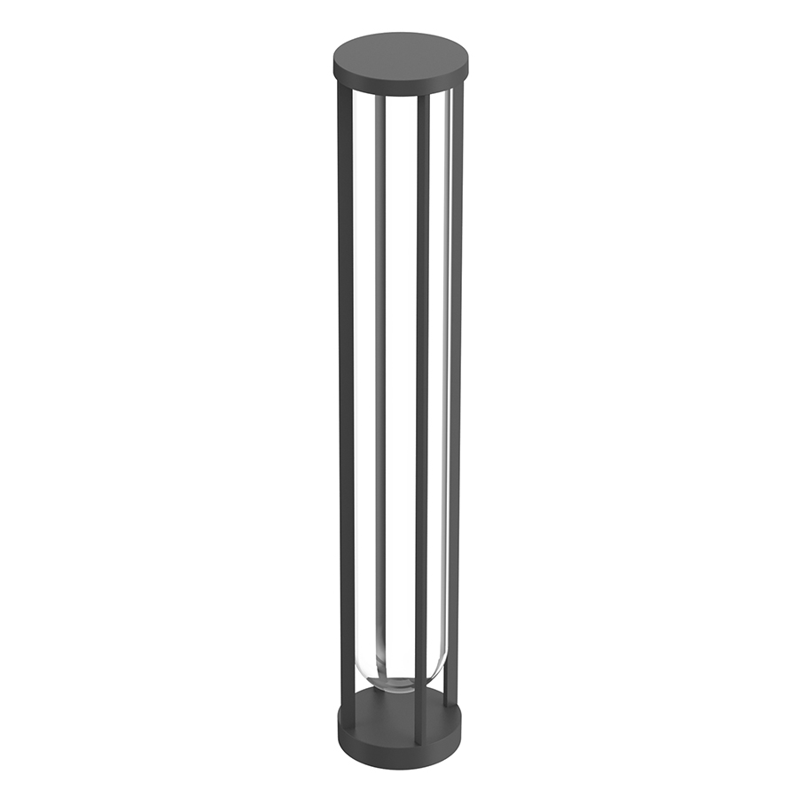 FLOS OUTDOOR lampadaire d'extérieur IN VITRO BOLLARD 3 DIMMABLE 1-10V (Anthracite - aluminium et ver