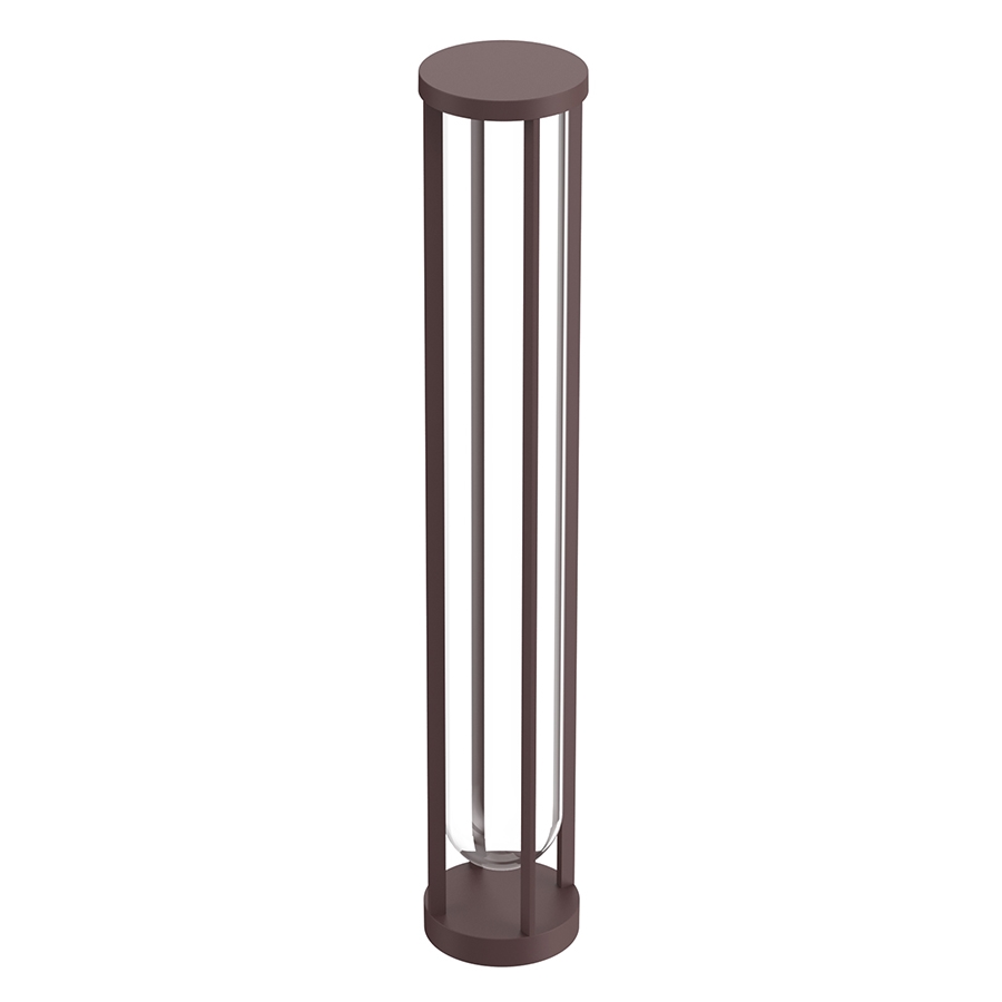 FLOS OUTDOOR lampadaire d'extérieur IN VITRO BOLLARD 3 DIMMABLE 1-10V (Deep brown - aluminium et ver