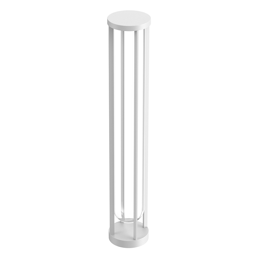 FLOS OUTDOOR lampadaire d'extérieur IN VITRO BOLLARD 3 NO DIMMABLE (Blanc - aluminium et verre)