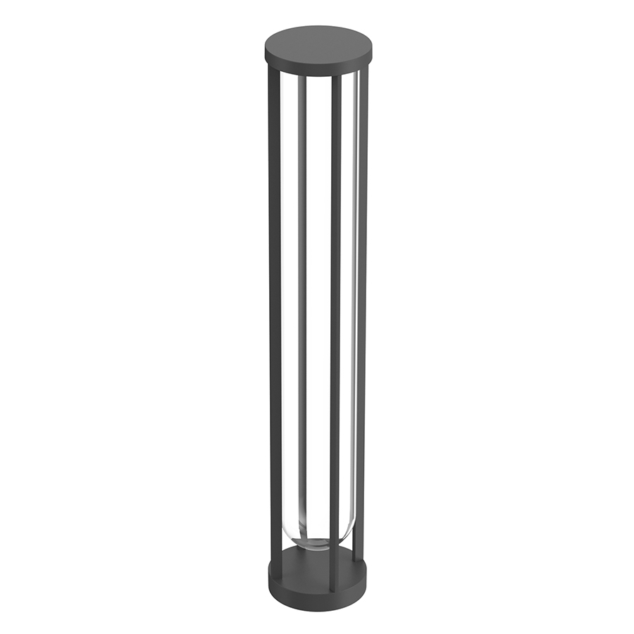 FLOS OUTDOOR lampadaire d'extérieur IN VITRO BOLLARD 3 NO DIMMABLE (Anthracite - aluminium et verre)