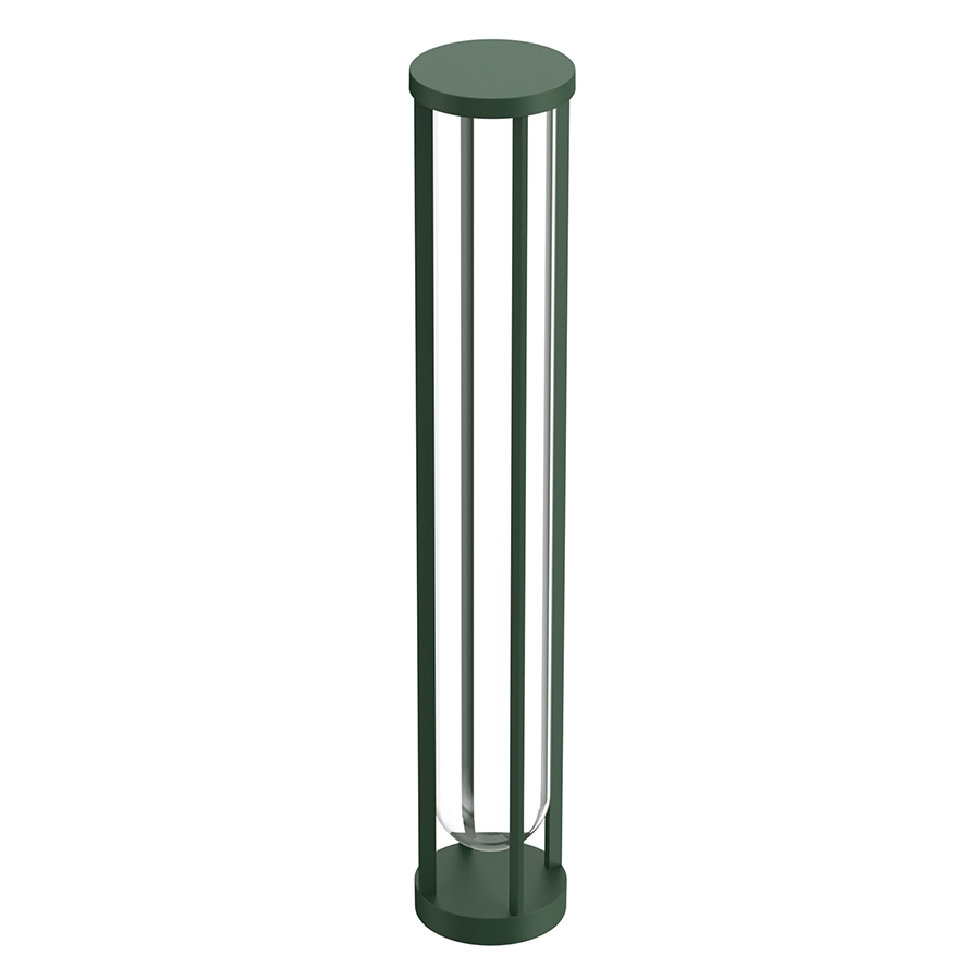 FLOS OUTDOOR lampadaire d'extérieur IN VITRO BOLLARD 3 NO DIMMABLE (Forest green - aluminium et verr