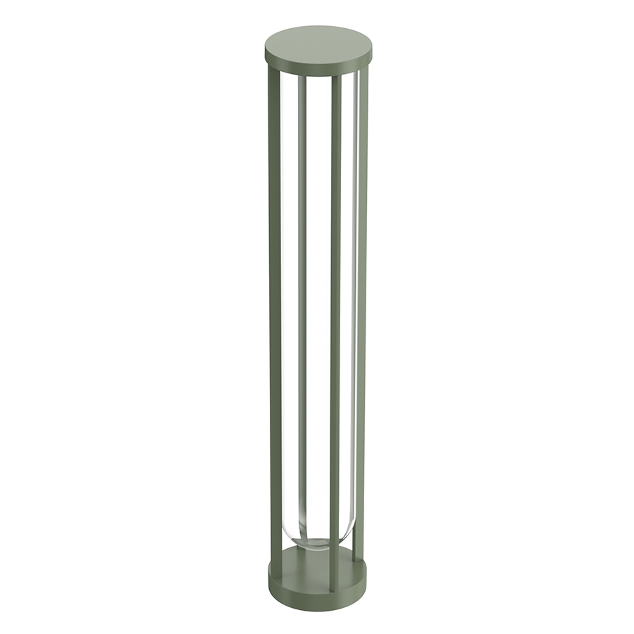 FLOS OUTDOOR lampadaire d'extérieur IN VITRO BOLLARD 3 NO DIMMABLE (Pale green - aluminium et verre)