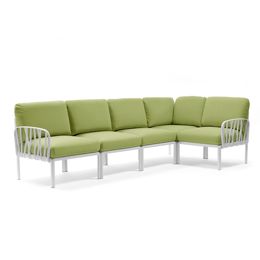 NARDI canapé pour extérieur KOMODO 5 (Blanc / Avocat - Polypropylène fibre de verre et tissu Sunbrel