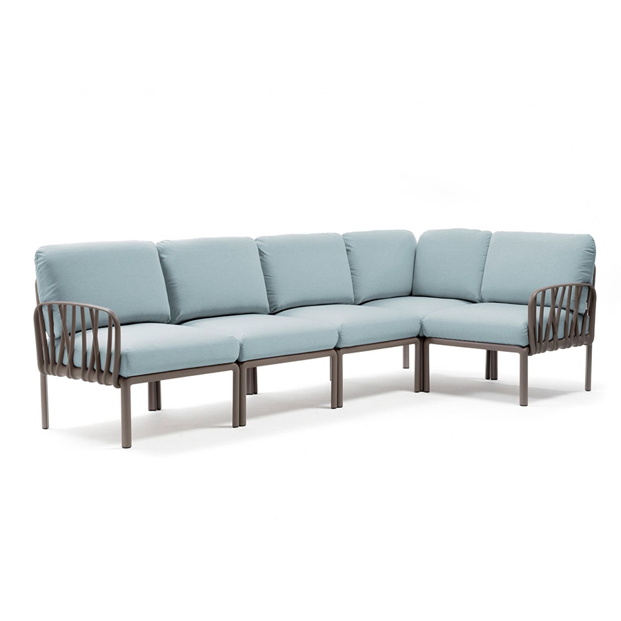 NARDI canapé pour extérieur KOMODO 5 (Tortourelle / Glace - Polypropylène fibre de verre et tissu Su
