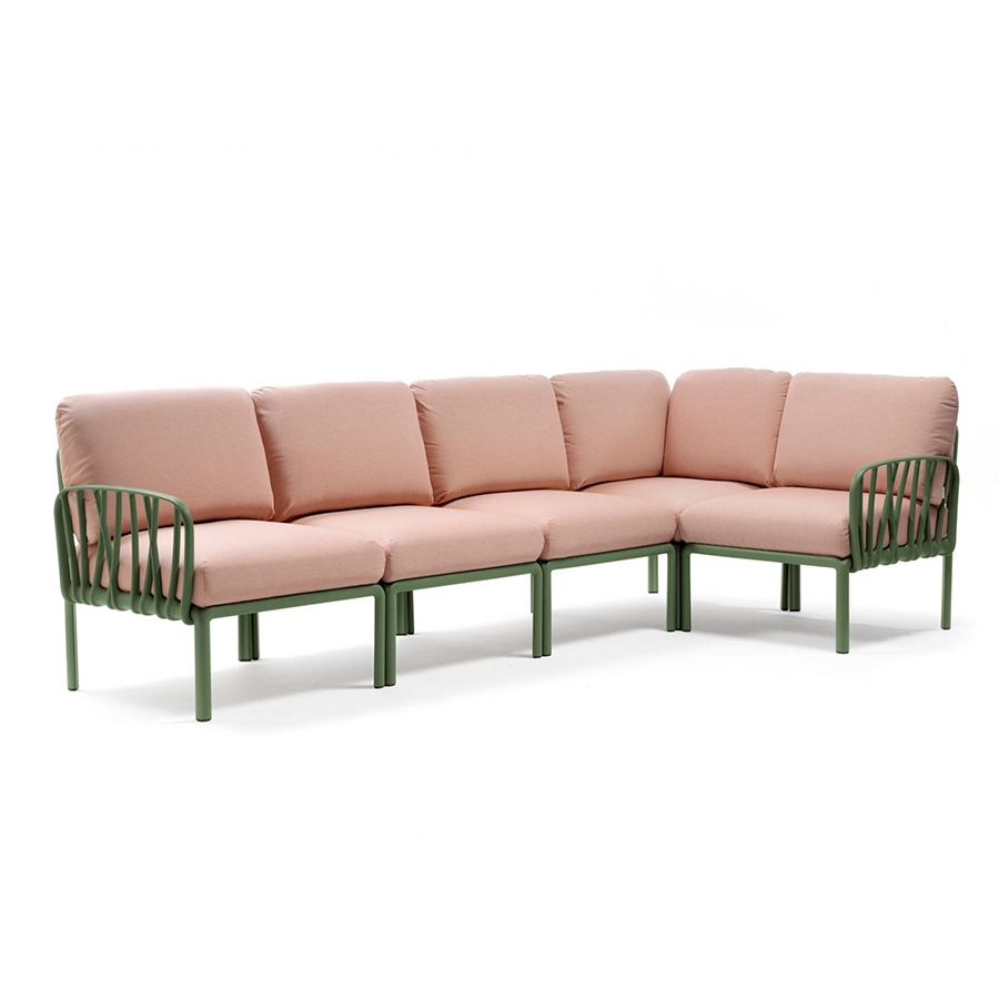 NARDI canapé pour extérieur KOMODO 5 (Agave / Rose quartz - Polypropylène fibre de verre et tissu ac